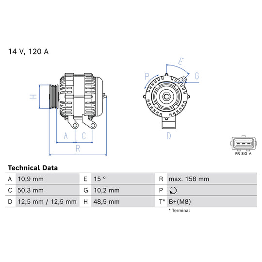 0 986 082 100 Alternator