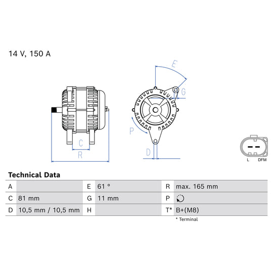 0 986 082 310 Alternator