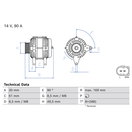 0 986 083 870 Alternator