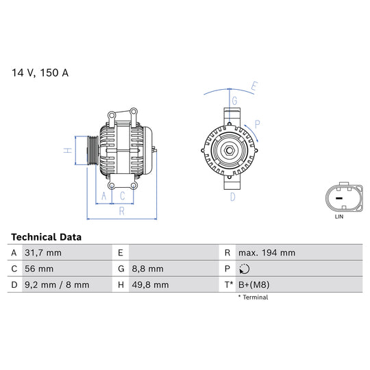 0 986 084 010 Alternator