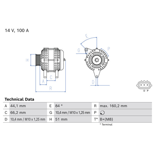 0 986 084 990 Alternator