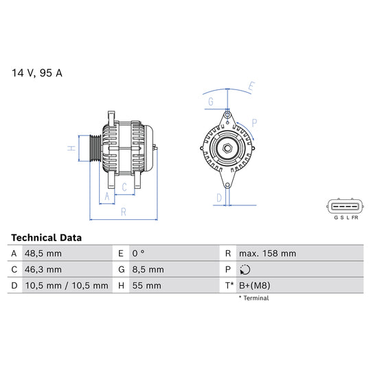 0 986 085 070 Alternator