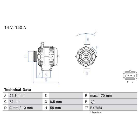 0 986 085 110 Alternator