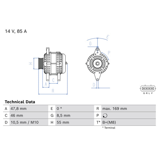0 986 085 160 Alternator