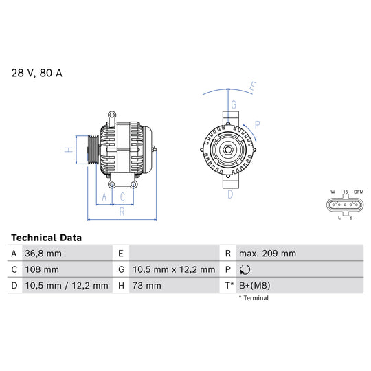 0 986 085 560 Alternator