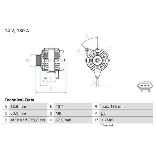 0 986 085 610 Alternator