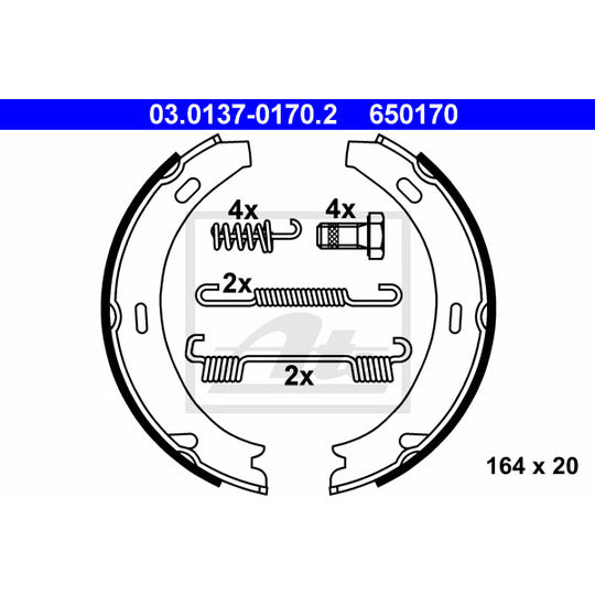 03.0137-0170.2 Brake Shoe Set, parking brake