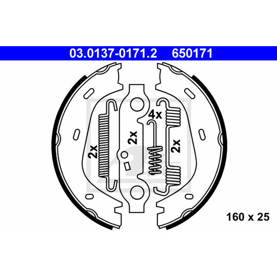 03.0137-0171.2 Brake Shoe Set, parking brake