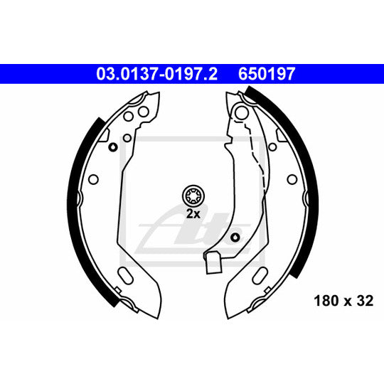 03.0137-0197.2 Brake Shoe Set