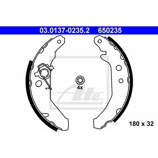 03.0137-0235.2 Brake Shoe Set
