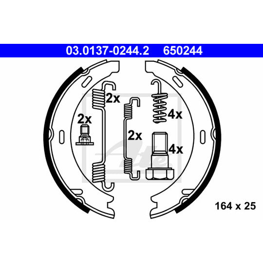 03.0137-0244.2 Brake Shoe Set, parking brake