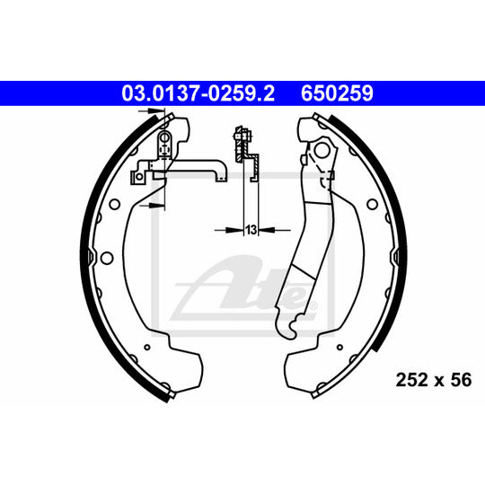 03.0137-0259.2 Brake Shoe Set