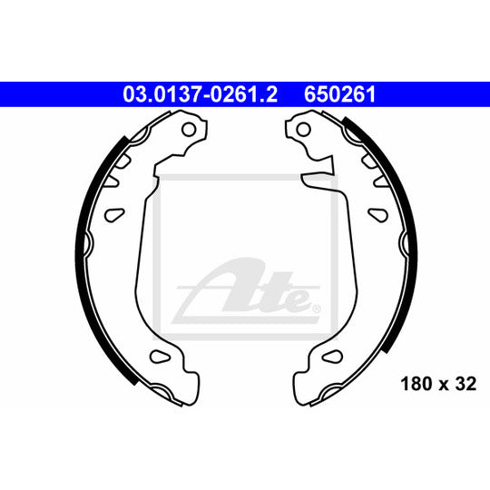 03.0137-0261.2 Brake Shoe Set