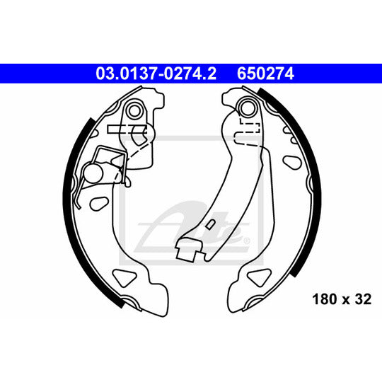 03.0137-0274.2 Brake Shoe Set