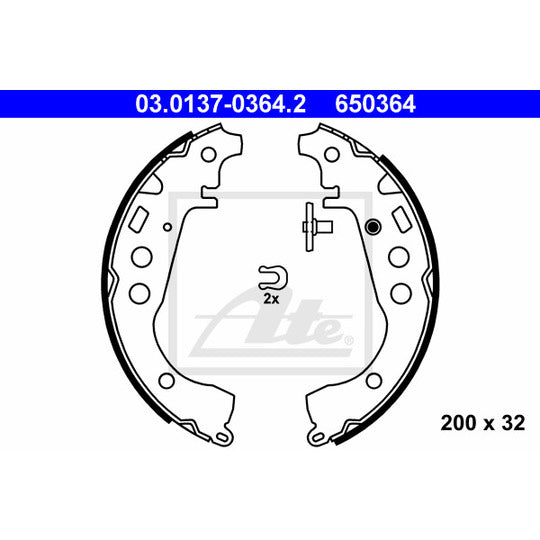 03.0137-0364.2 Brake Shoe Set