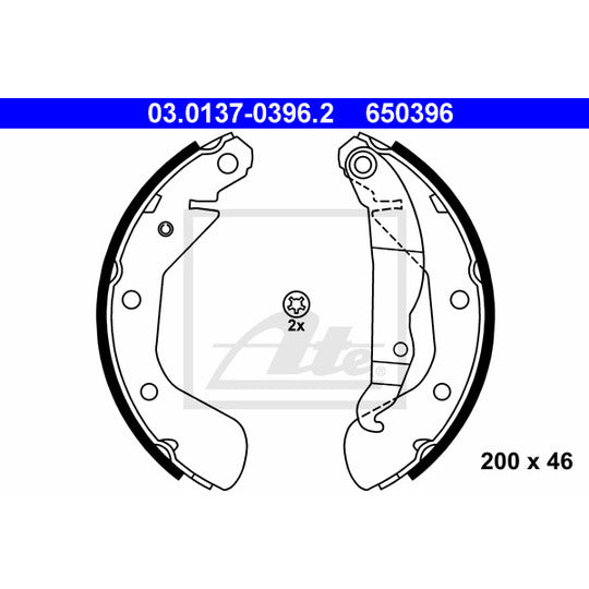 03.0137-0396.2 Brake Shoe Set