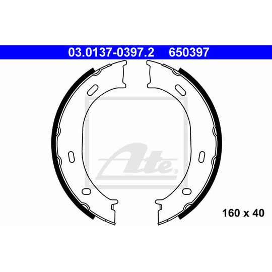 03.0137-0397.2 Brake Shoe Set, parking brake