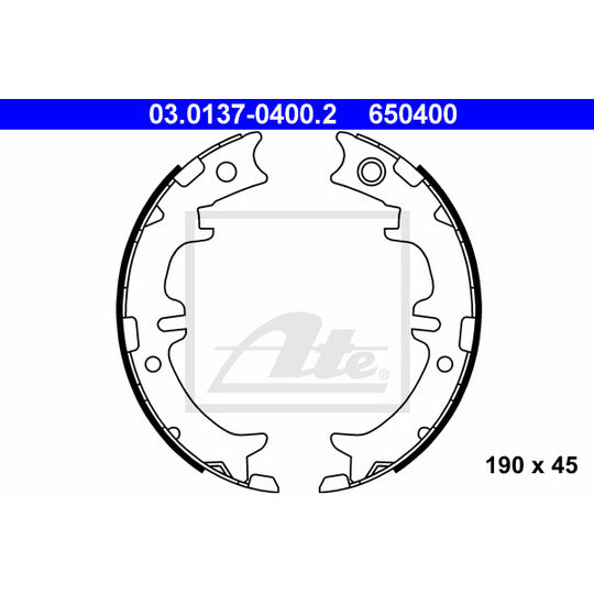 03.0137-0400.2 Brake Shoe Set, parking brake