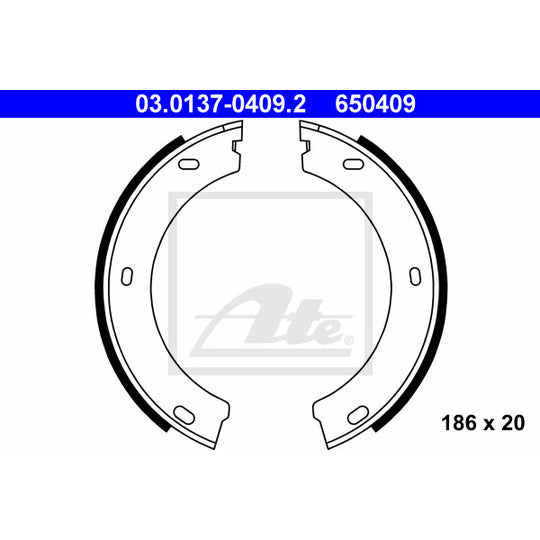 03.0137-0409.2 Brake Shoe Set, parking brake