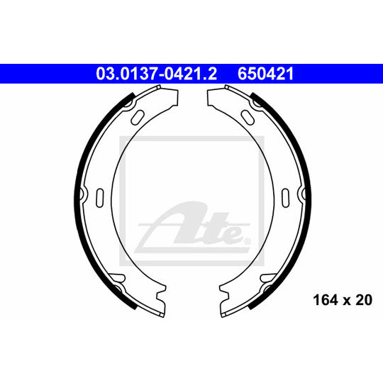 03.0137-0421.2 Brake Shoe Set, parking brake