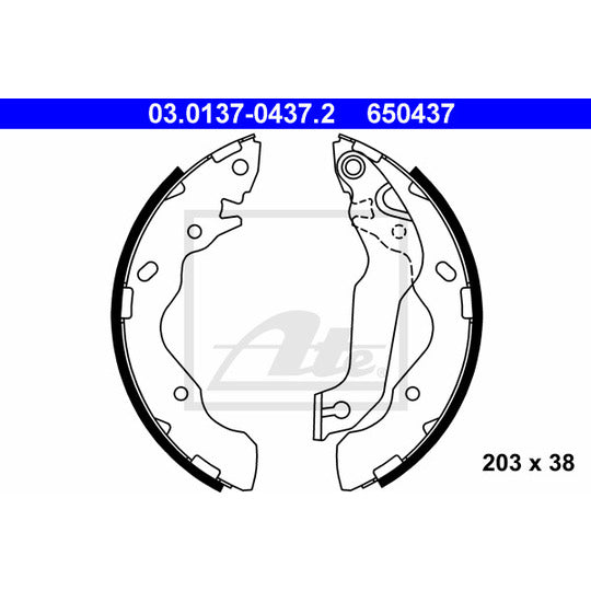 03.0137-0437.2 Brake Shoe Set