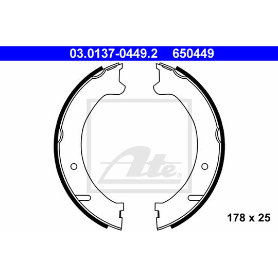 03.0137-0449.2 Brake Shoe Set, parking brake