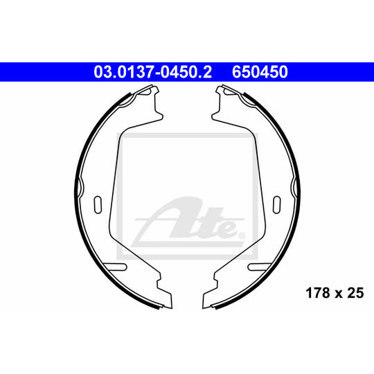 03.0137-0450.2 Brake Shoe Set, parking brake