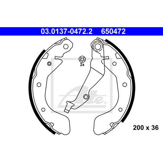 03.0137-0472.2 Brake Shoe Set