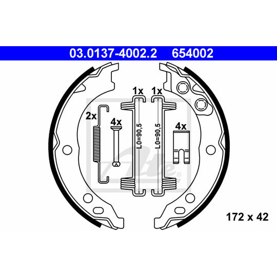 03.0137-4002.2 Brake Shoe Set, parking brake