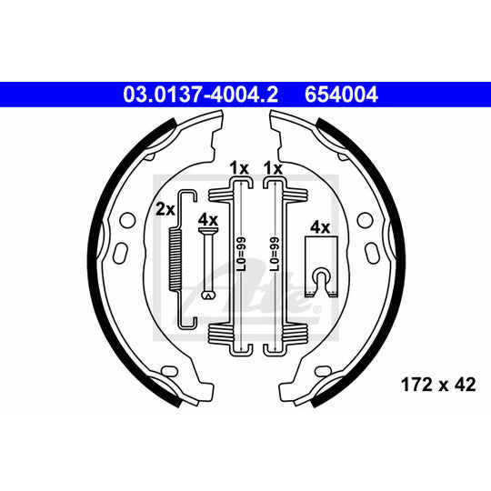 03.0137-4004.2 Brake Shoe Set, parking brake