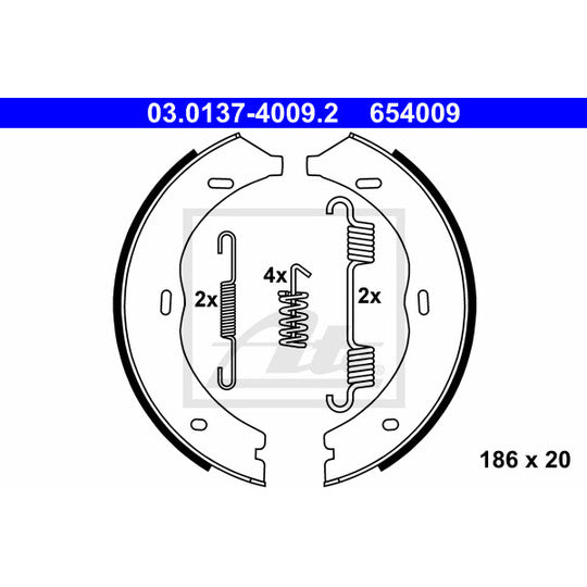 03.0137-4009.2 Brake Shoe Set, parking brake
