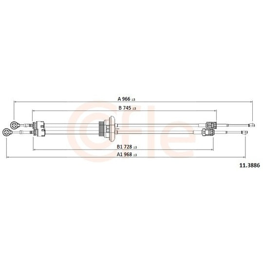 11.3886 Cable, manual transmission