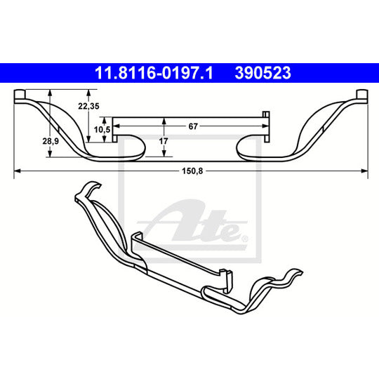 11.8116-0197.1 Spring, brake caliper