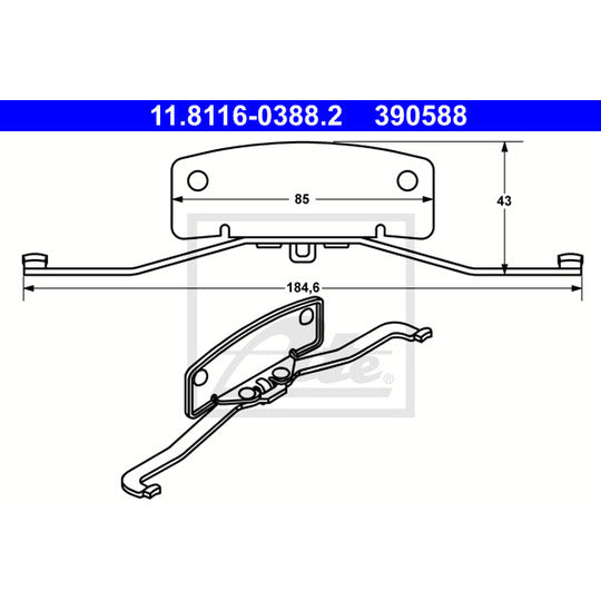 11.8116-0388.2 Spring, brake caliper