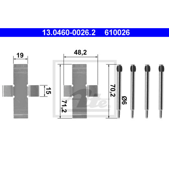 13.0460-0026.2 Accessory Kit, disc brake pad