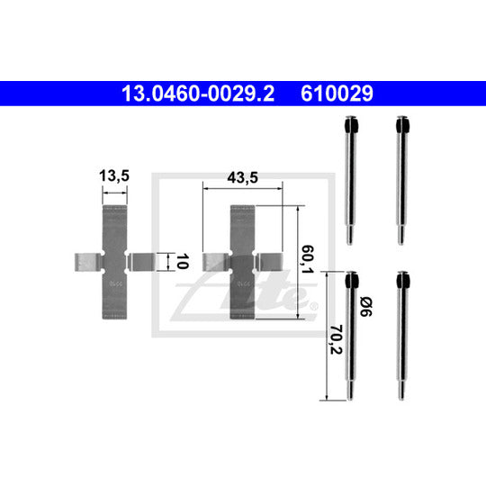 13.0460-0029.2 Accessory Kit, disc brake pad