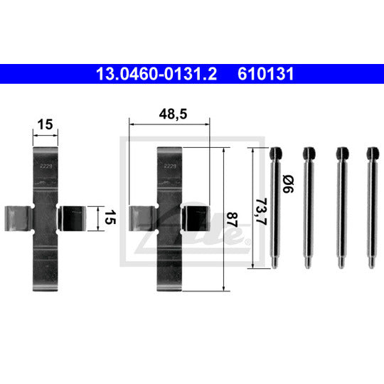 13.0460-0131.2 Accessory Kit, disc brake pad