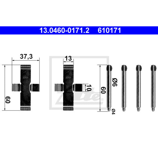13.0460-0171.2 Accessory Kit, disc brake pad