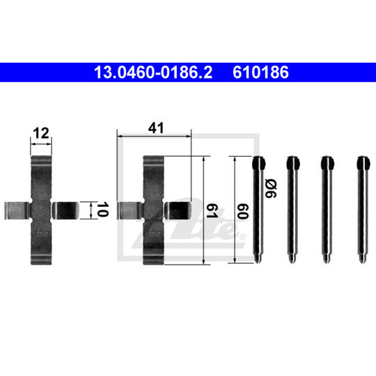 13.0460-0186.2 Accessory Kit, disc brake pad
