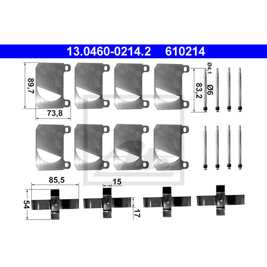 13.0460-0214.2 Accessory Kit, disc brake pad