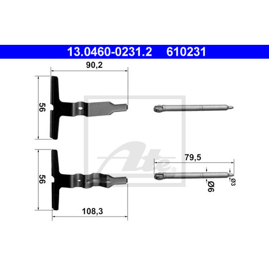 13.0460-0231.2 Accessory Kit, disc brake pad
