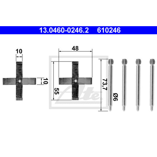 13.0460-0246.2 Accessory Kit, disc brake pad