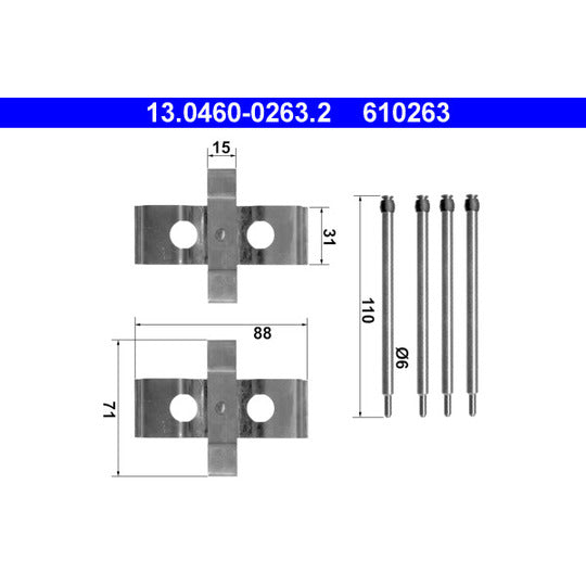 13.0460-0263.2 Accessory Kit, disc brake pad