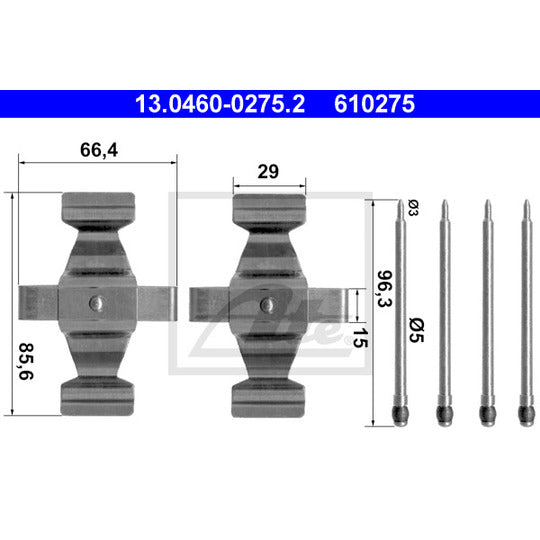 13.0460-0275.2 Accessory Kit, disc brake pad