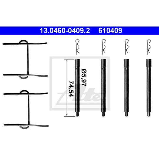 13.0460-0409.2 Accessory Kit, disc brake pad