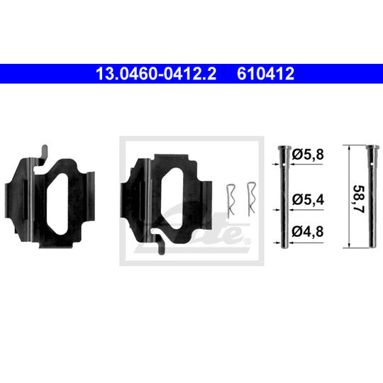 13.0460-0412.2 Accessory Kit, disc brake pad