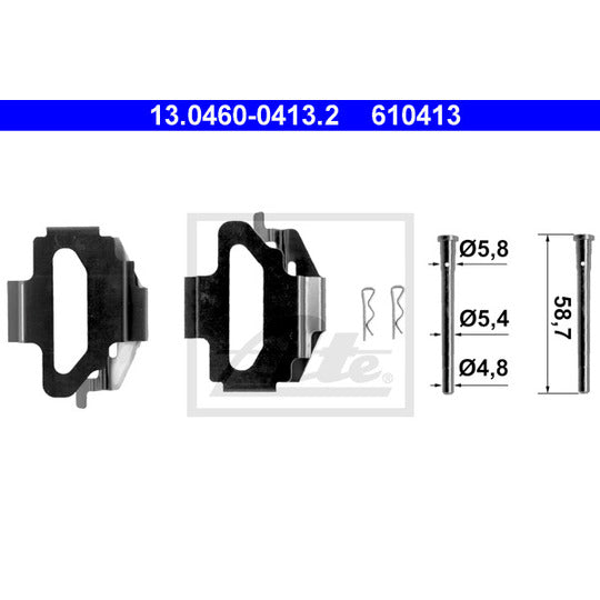 13.0460-0413.2 Accessory Kit, disc brake pad