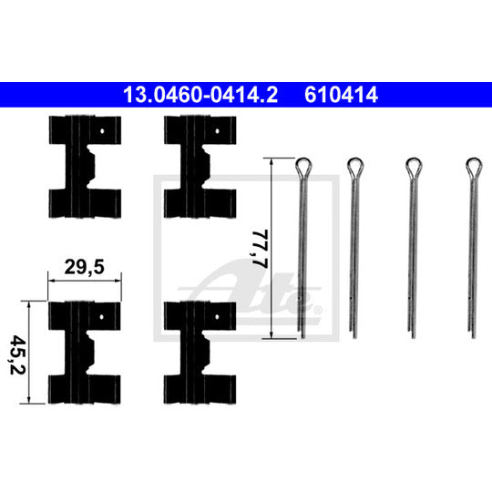 13.0460-0414.2 Accessory Kit, disc brake pad