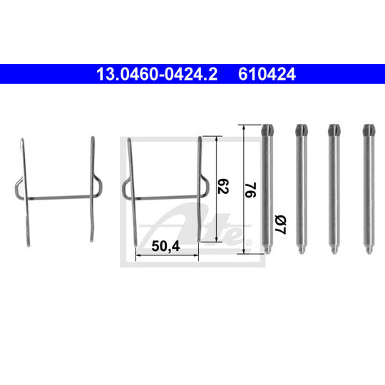 13.0460-0424.2 Accessory Kit, disc brake pad