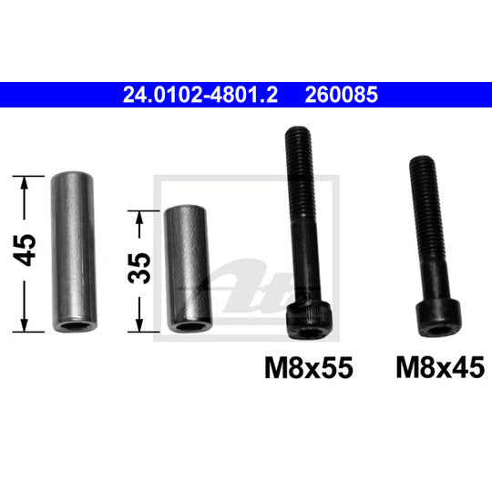24.0102-4801.2 Guide Sleeve Kit, brake caliper